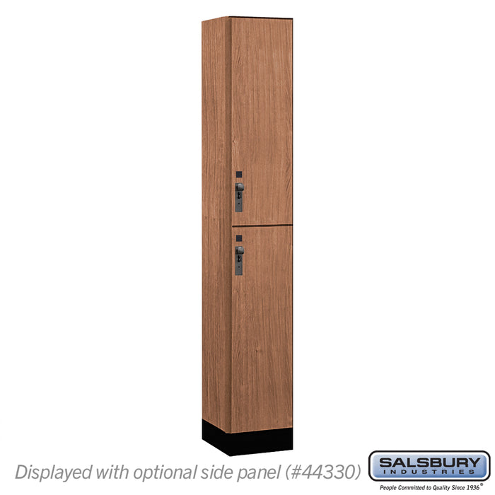 Salsbury 12" Wide Premier Wood Locker - Double Tier - 1 Wide - 6 Feet High - 15" Deep - Red Oak - Hasps - Sweatfully