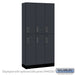 Salsbury 12" Wide Premier Wood Locker - Double Tier - 3 Wide - 6 Feet High - 15" Deep - Carbon Mesh - Electronic Locks - Sweatfully