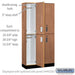 Salsbury 12" Wide Premier Wood Locker - Double Tier - 3 Wide - 6 Feet High - 15" Deep - Red Oak - Electronic Locks - Sweatfully