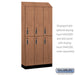 Salsbury 12" Wide Premier Wood Locker - Double Tier - 3 Wide - 6 Feet High - 15" Deep - Red Oak - Electronic Locks - Sweatfully