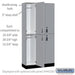Salsbury 12" Wide Premier Wood Locker - Double Tier - 3 Wide - 6 Feet High - 15" Deep - Winter Fog - Resettable Combination Locks - Sweatfully