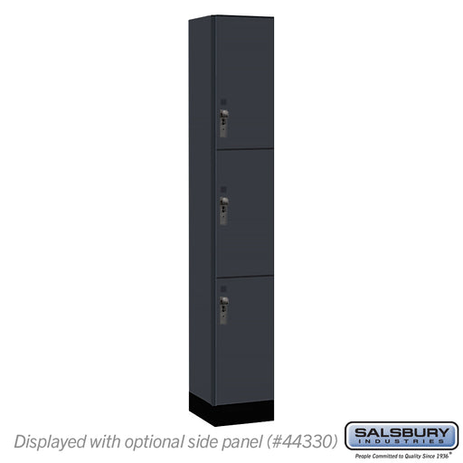 Salsbury 12" Wide Premier Wood Locker - Triple Tier - 1 Wide - 6 Feet High - 15" Deep - Carbon Mesh - Hasps - Sweatfully
