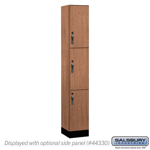 Salsbury 12" Wide Premier Wood Locker - Triple Tier - 1 Wide - 6 Feet High - 15" Deep - Red Oak - Hasps - Sweatfully