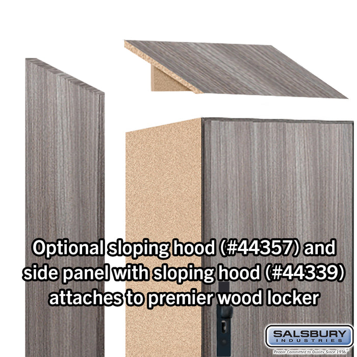 Salsbury 12" Wide Premier Wood Locker - Triple Tier - 1 Wide - 6 Feet High - 15" Deep - Skyline Walnut - Hasps - Sweatfully
