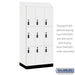 Salsbury 12" Wide Premier Wood Locker - Triple Tier - 3 Wide - 6 Feet High - 21" Deep - Arctic White - Resettable Combination Locks - Sweatfully