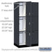 Salsbury 12" Wide Premier Wood Locker - Triple Tier - 3 Wide - 6 Feet High - 21" Deep - Carbon Mesh - Resettable Combination Locks - Sweatfully