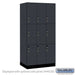 Salsbury 12" Wide Premier Wood Locker - Triple Tier - 3 Wide - 6 Feet High - 21" Deep - Carbon Mesh - Hasps - Sweatfully