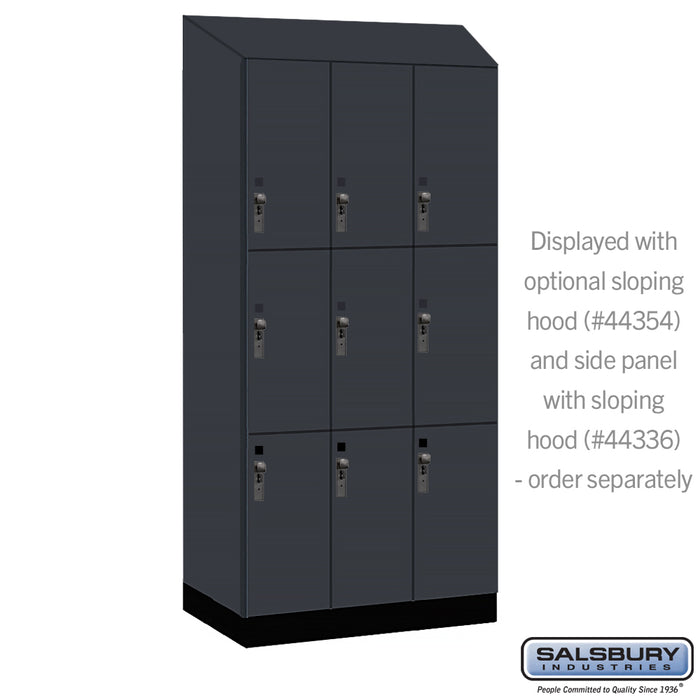 Salsbury 12" Wide Premier Wood Locker - Triple Tier - 3 Wide - 6 Feet High - 21" Deep - Carbon Mesh - Hasps - Sweatfully