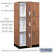 Salsbury 12" Wide Premier Wood Locker - Triple Tier - 3 Wide - 6 Feet High - 21" Deep - Red Oak - Electronic Locks - Sweatfully