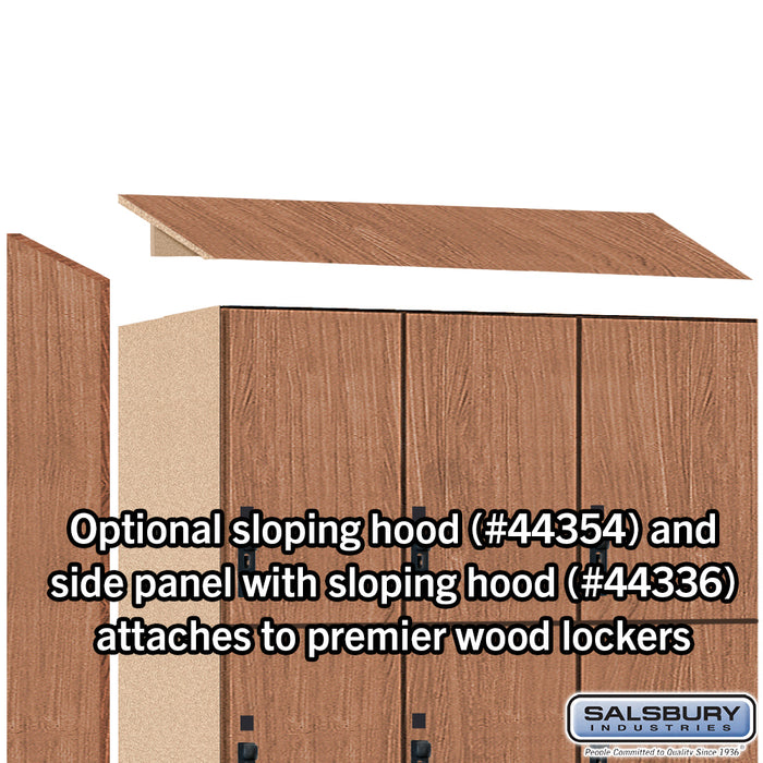 Salsbury 12" Wide Premier Wood Locker - Triple Tier - 3 Wide - 6 Feet High - 21" Deep - Red Oak - Hasps - Sweatfully