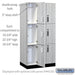 Salsbury 12" Wide Premier Wood Locker - Triple Tier - 3 Wide - 6 Feet High - 21" Deep - Silver Teak - Electronic Locks - Sweatfully