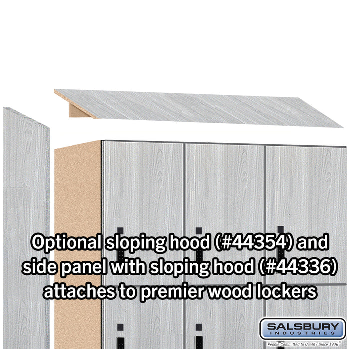 Salsbury 12" Wide Premier Wood Locker - Triple Tier - 3 Wide - 6 Feet High - 21" Deep - Silver Teak - Electronic Locks - Sweatfully