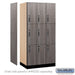 Salsbury 12" Wide Premier Wood Locker - Triple Tier - 3 Wide - 6 Feet High - 21" Deep - Skyline Walnut - Electronic Locks - Sweatfully