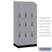 Salsbury 12" Wide Premier Wood Locker - Triple Tier - 3 Wide - 6 Feet High - 21" Deep - Winter Fog - Electronic Locks - Sweatfully