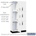 Salsbury 12" Wide Premier Wood Locker - Triple Tier - 3 Wide - 6 Feet High - 15" Deep - Arctic White - Electronic Locks - Sweatfully