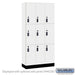 Salsbury 12" Wide Premier Wood Locker - Triple Tier - 3 Wide - 6 Feet High - 15" Deep - Arctic White - Resettable Combination Locks - Sweatfully