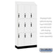 Salsbury 12" Wide Premier Wood Locker - Triple Tier - 3 Wide - 6 Feet High - 15" Deep - Arctic White - Hasps - Sweatfully