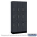 Salsbury 12" Wide Premier Wood Locker - Triple Tier - 3 Wide - 6 Feet High - 15" Deep - Carbon Mesh - Electronic Locks - Sweatfully