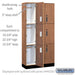 Salsbury 12" Wide Premier Wood Locker - Triple Tier - 3 Wide - 6 Feet High - 15" Deep - Red Oak - Electronic Locks - Sweatfully