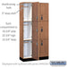 Salsbury 12" Wide Premier Wood Locker - Triple Tier - 3 Wide - 6 Feet High - 15" Deep - Red Oak - Resettable Combination Locks - Sweatfully