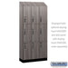 Salsbury 12" Wide Premier Wood Locker - Triple Tier - 3 Wide - 6 Feet High - 15" Deep - Skyline Walnut - Electronic Locks - Sweatfully