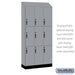 Salsbury 12" Wide Premier Wood Locker - Triple Tier - 3 Wide - 6 Feet High - 15" Deep - Winter Fog - Hasps - Sweatfully