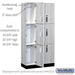 Salsbury 12" Wide Premier Wood Locker - Triple Tier - 3 Wide - 6 Feet High - 18" Deep - Silver Teak - Electronic Locks - Sweatfully