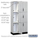 Salsbury 12" Wide Premier Wood Locker - Triple Tier - 3 Wide - 6 Feet High - 18" Deep - Silver Teak - Hasps - Sweatfully