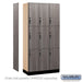 Salsbury 12" Wide Premier Wood Locker - Triple Tier - 3 Wide - 6 Feet High - 18" Deep - Skyline Walnut - Hasps - Sweatfully
