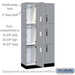Salsbury 12" Wide Premier Wood Locker - Triple Tier - 3 Wide - 6 Feet High - 18" Deep - Winter Fog - Electronic Locks - Sweatfully