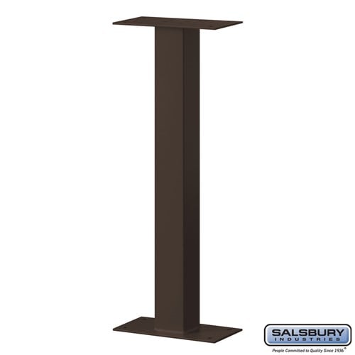 Salsbury Standard Pedestal - Bolt Mounted - for Roadside Mailbox and Mail Chest - Bronze - Sweatfully