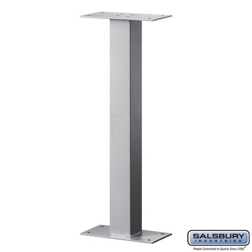 Standard Pedestal - Bolt Mounted - for Roadside Mailbox and Mail Chest - Silver - Sweatfully