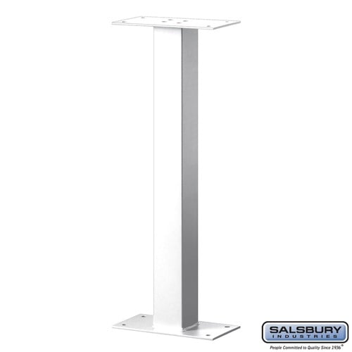Standard Pedestal - Bolt Mounted - for Roadside Mailbox and Mail Chest - White - Sweatfully