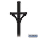 Deluxe Post - 2 Sided - In-Ground Mounted - for Roadside Mailboxes - Black - Sweatfully