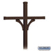 Salsbury Deluxe Post - 2 Sided - In-Ground Mounted - for (4) Roadside Mailboxes - Bronze - Sweatfully