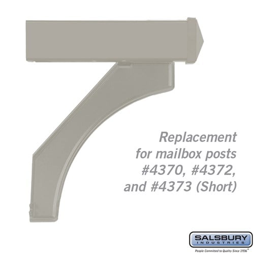 Salsbury Arm Kit - Replacement for Deluxe Post for (1) Roadside Mailbox - Silver - Sweatfully