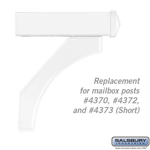 Salsbury Arm Kit - Replacement for Deluxe Post for (1) Roadside Mailbox - White - Sweatfully