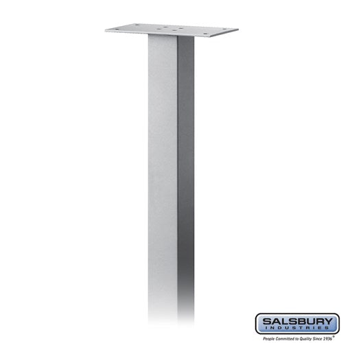 Standard Pedestal - In-Ground Mounted - for Roadside Mailbox, Mail Chest & Mail Package Drop - Silver - Sweatfully