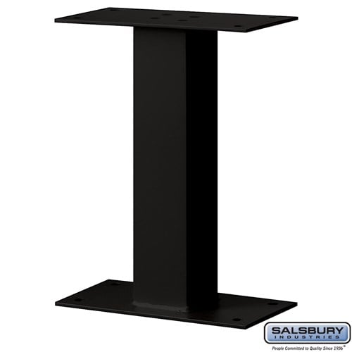 Salsbury Standard Pedestal - Bolt Mounted - for Mail Package Drop - Black - Sweatfully