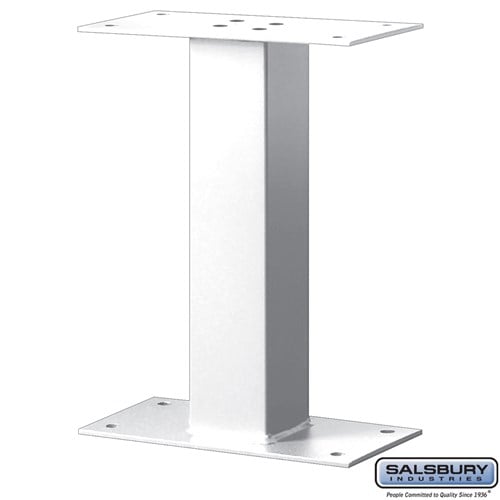 Standard Pedestal - Bolt Mounted - for Mail Package Drop - White - Sweatfully