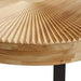 31.5" Modern round coffee table Wooden carving pattern coffee table with metal legs for living room reception room office Golden - Sweatfully