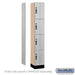 Salsbury 12" Wide Premier Wood Locker - Four Tier - 1 Wide - 6 Feet High - 15" Deep - Silver Teak - Hasps - Sweatfully