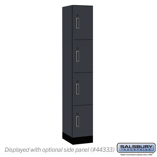 Salsbury 12" Wide Premier Wood Locker - Four Tier - 1 Wide - 6 Feet High - 18" Deep - Carbon Mesh - Electronic Locks - Sweatfully