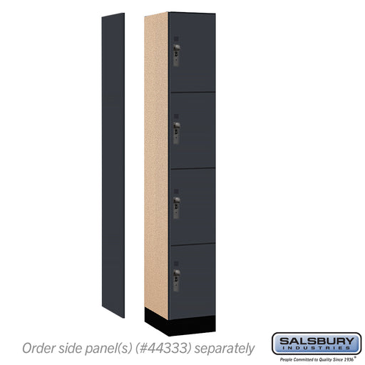 Salsbury 12" Wide Premier Wood Locker - Four Tier - 1 Wide - 6 Feet High - 18" Deep - Carbon Mesh - Hasps - Sweatfully