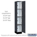 Salsbury 12" Wide Premier Wood Locker - Four Tier - 1 Wide - 6 Feet High - 18" Deep - Carbon Mesh - Hasps - Sweatfully