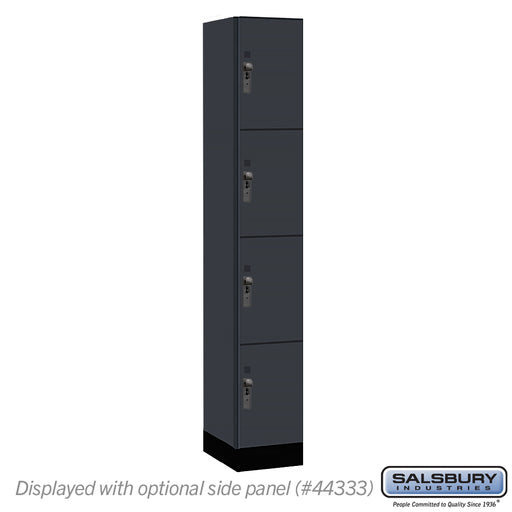 Salsbury 12" Wide Premier Wood Locker - Four Tier - 1 Wide - 6 Feet High - 18" Deep - Carbon Mesh - Hasps - Sweatfully
