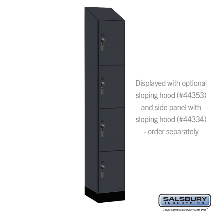 Salsbury 12" Wide Premier Wood Locker - Four Tier - 1 Wide - 6 Feet High - 18" Deep - Carbon Mesh - Hasps - Sweatfully