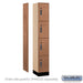 Salsbury 12" Wide Premier Wood Locker - Four Tier - 1 Wide - 6 Feet High - 18" Deep - Red Oak - Electronic Locks - Sweatfully