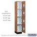 Salsbury 12" Wide Premier Wood Locker - Four Tier - 1 Wide - 6 Feet High - 18" Deep - Red Oak - Electronic Locks - Sweatfully