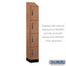 Salsbury 12" Wide Premier Wood Locker - Four Tier - 1 Wide - 6 Feet High - 18" Deep - Red Oak - Electronic Locks - Sweatfully